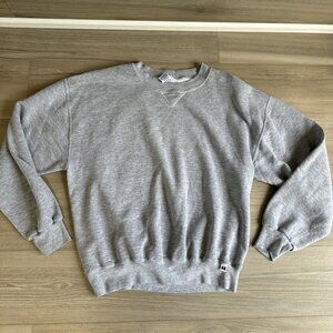 Vintage Russell Athletic Blank‎ Crewneck Sweatshirt Grey L Made In Mexico Mint